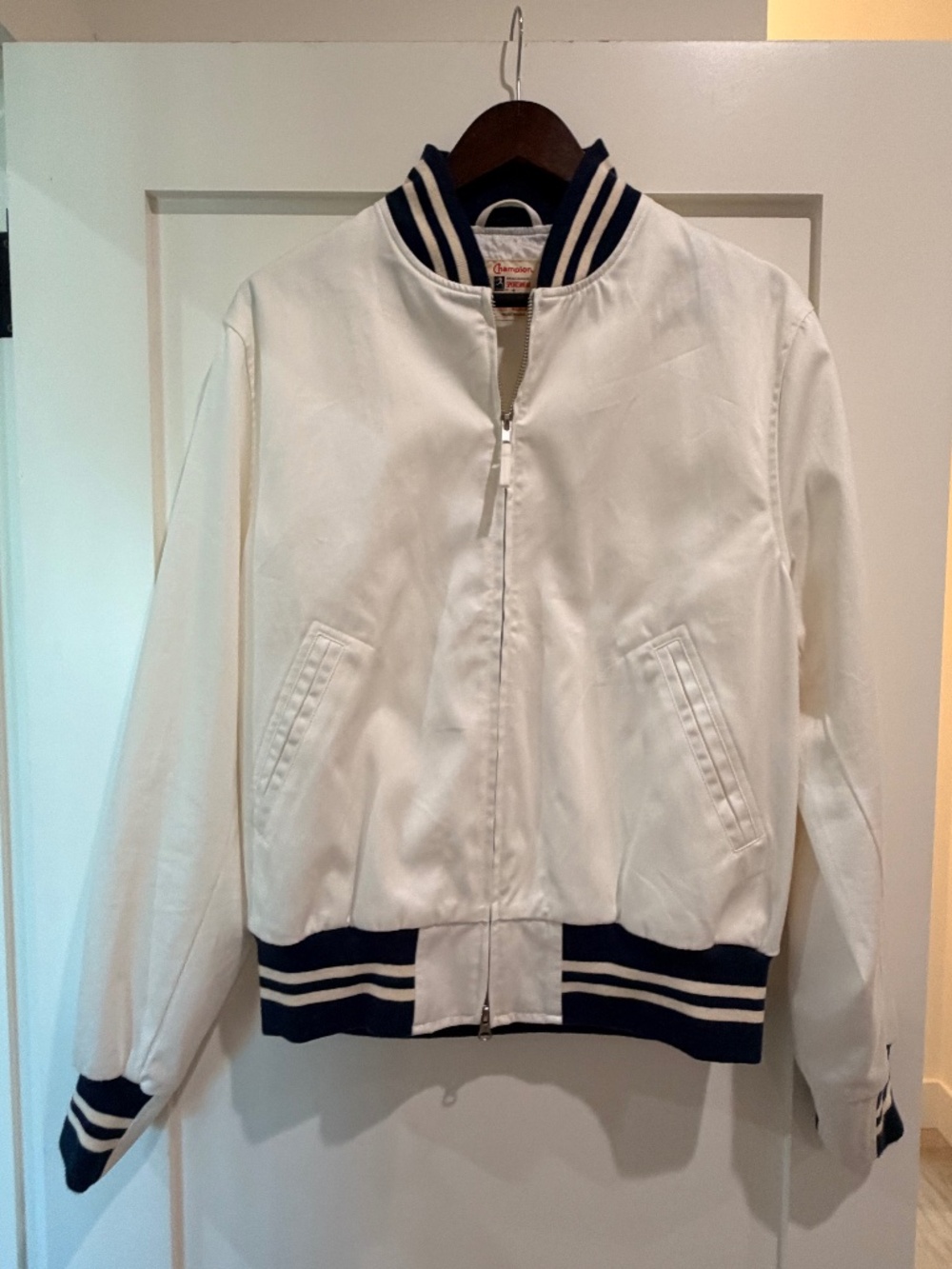 Todd Snyder x Champion Varsity White / Blue Jacket - Size Medium - Never worn